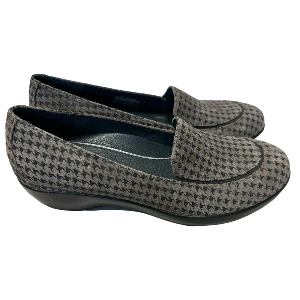 Dansko Debra Gray Black Hounds Tooth Slip On Shoes